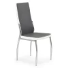 Set 4 sedie in ecopelle grigio bianco con gambe in metallo Emma