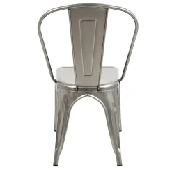 Set 2 sedie in metallo impilabili grigio laccato Lix