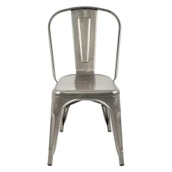 Set 2 sedie in metallo impilabili grigio laccato Lix