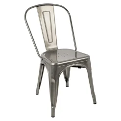 Set 2 sedie in metallo impilabili grigio laccato Lix