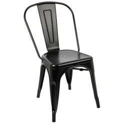 Set 2 sedie in metallo impilabili nero opaco Lix