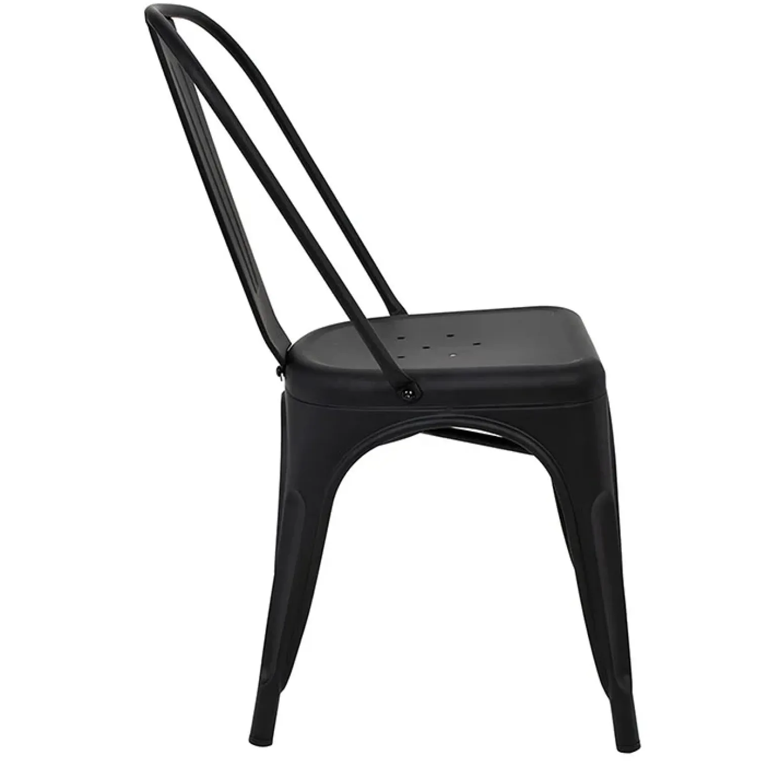 Set 2 sedie in metallo impilabili nero opaco Lix