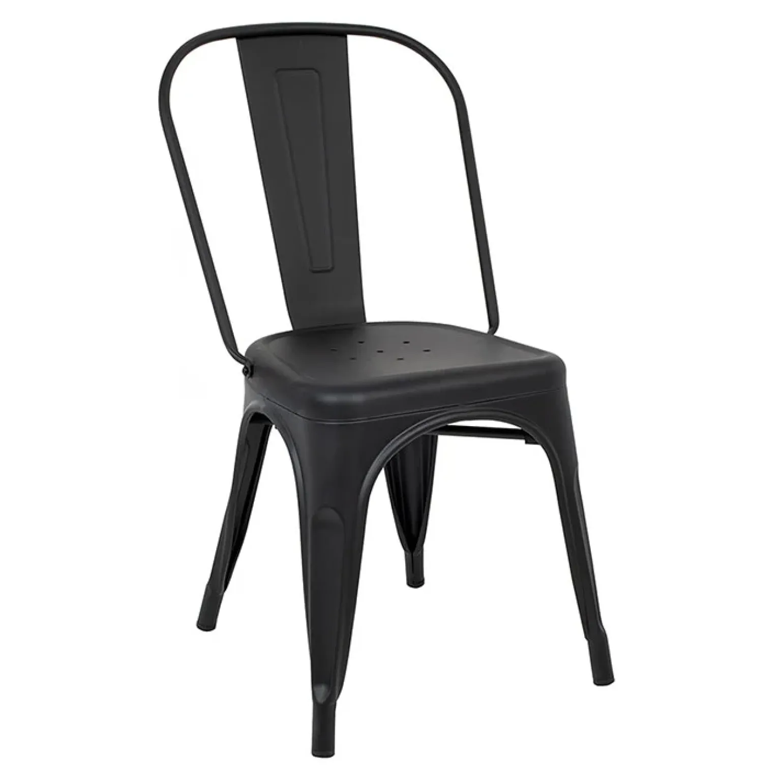 Set 2 sedie in metallo impilabili nero opaco Lix