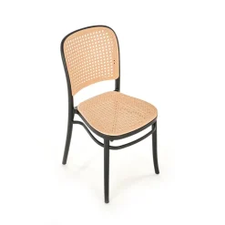 Set 4 sedie in rattan moderne naturale nero Milly