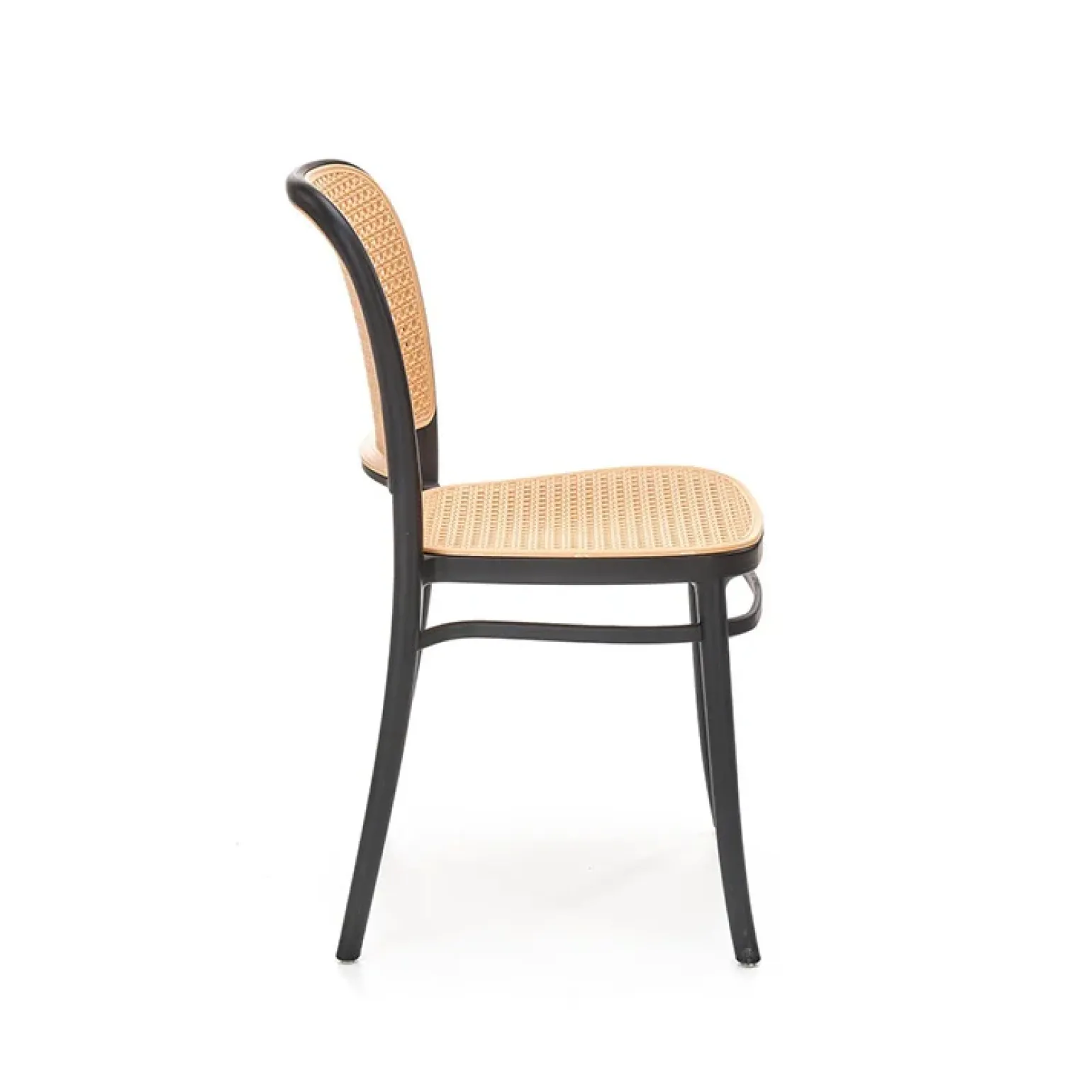 Set 4 sedie in rattan moderne naturale nero Milly
