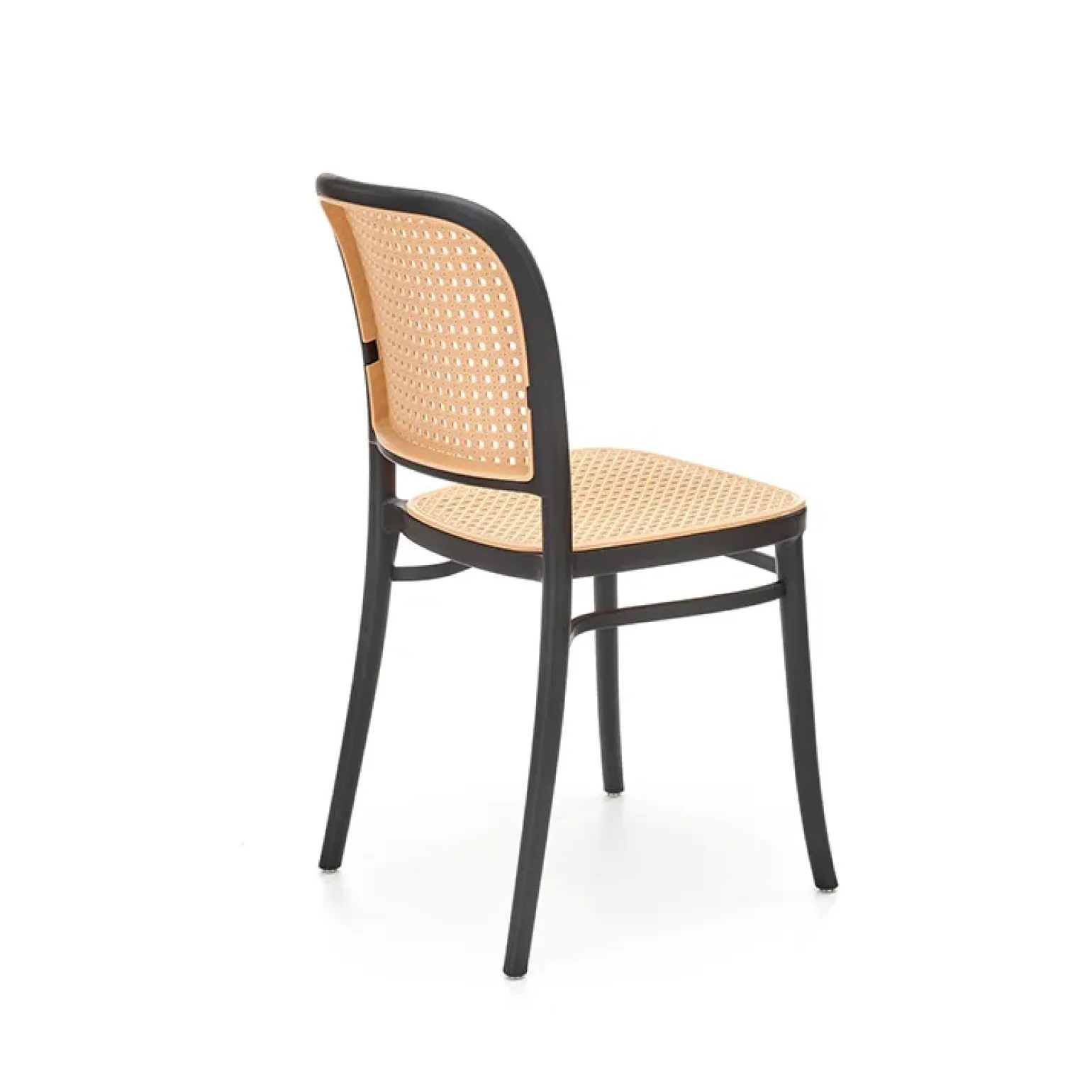 Set 4 sedie in rattan moderne naturale nero Milly