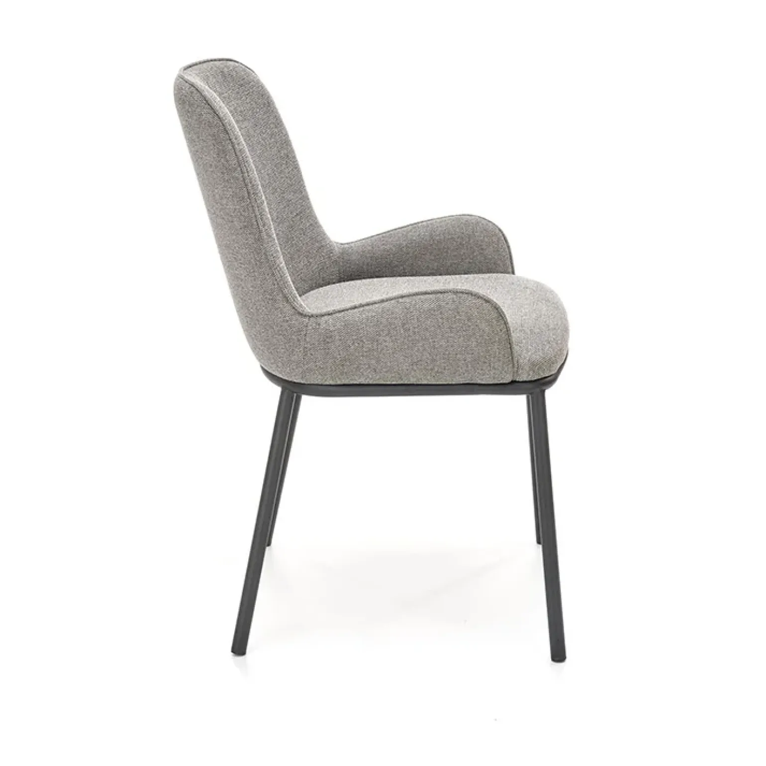Set 2 sedie moderne con braccioli in tessuto grigio Piumetta