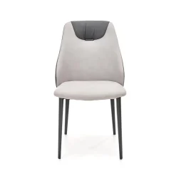 Set 4 sedie moderne da sala in tessuto grigio chiaro e scuro Daichi