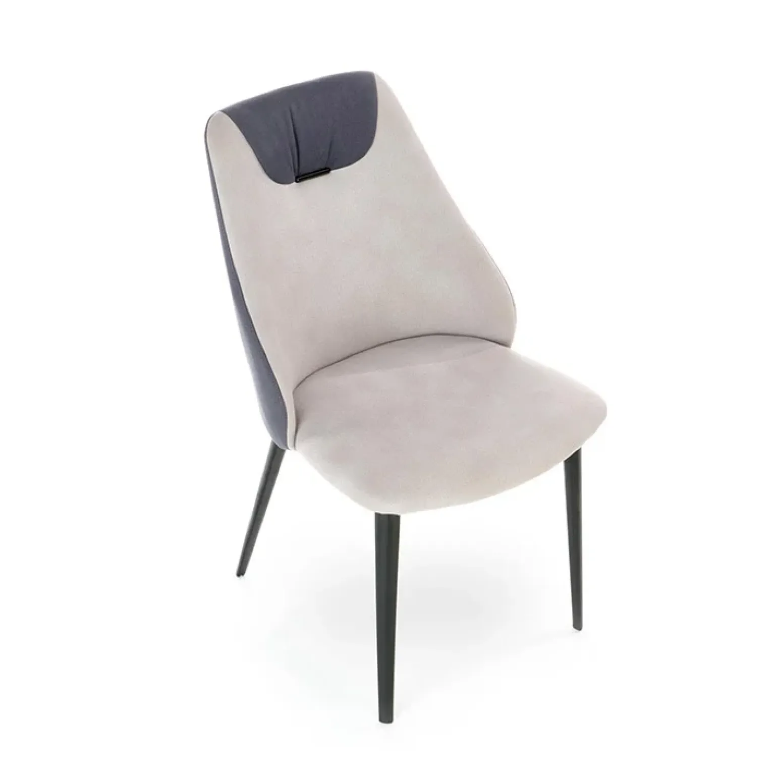 Set 4 sedie moderne da sala in tessuto grigio chiaro e scuro Daichi