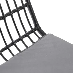 Set 4 sedie moderne da soggiorno in rattan nero Alicia