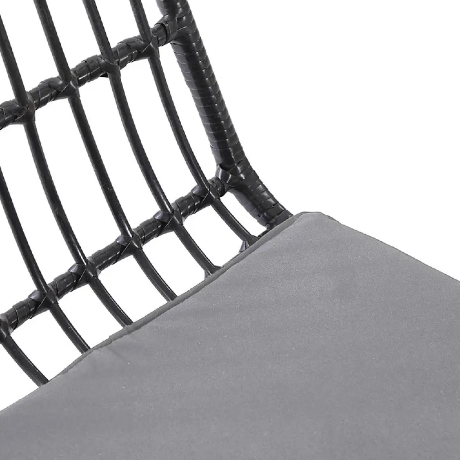 Set 4 sedie moderne da soggiorno in rattan nero Alicia