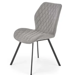 Set 4 sedie moderne imbottite in tessuto grigio Raven