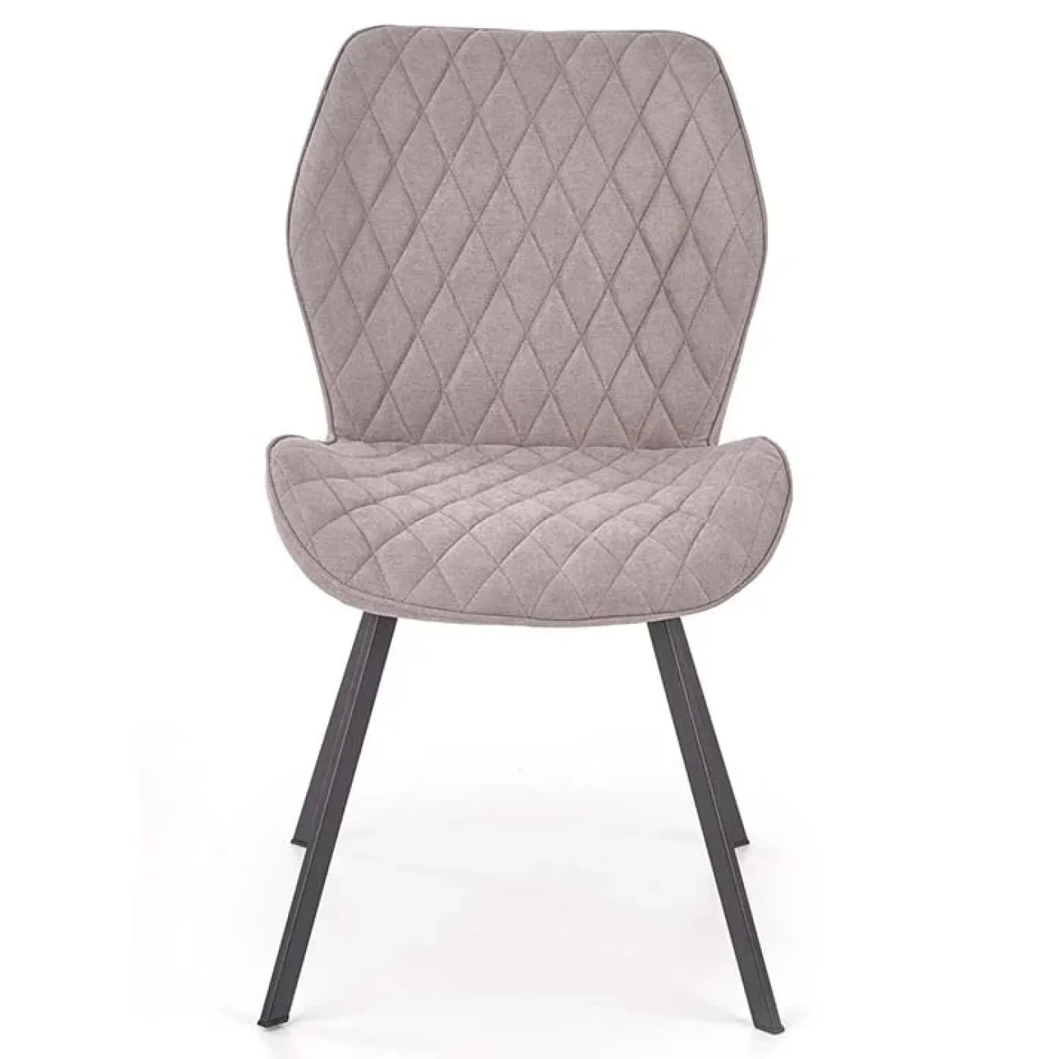 Set 4 sedie moderne imbottite in tessuto grigio Raven