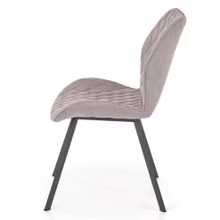 Set 4 sedie moderne imbottite in tessuto grigio Raven