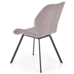 Set 4 sedie moderne imbottite in tessuto grigio Raven