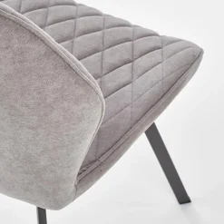 Set 4 sedie moderne imbottite in tessuto grigio Raven