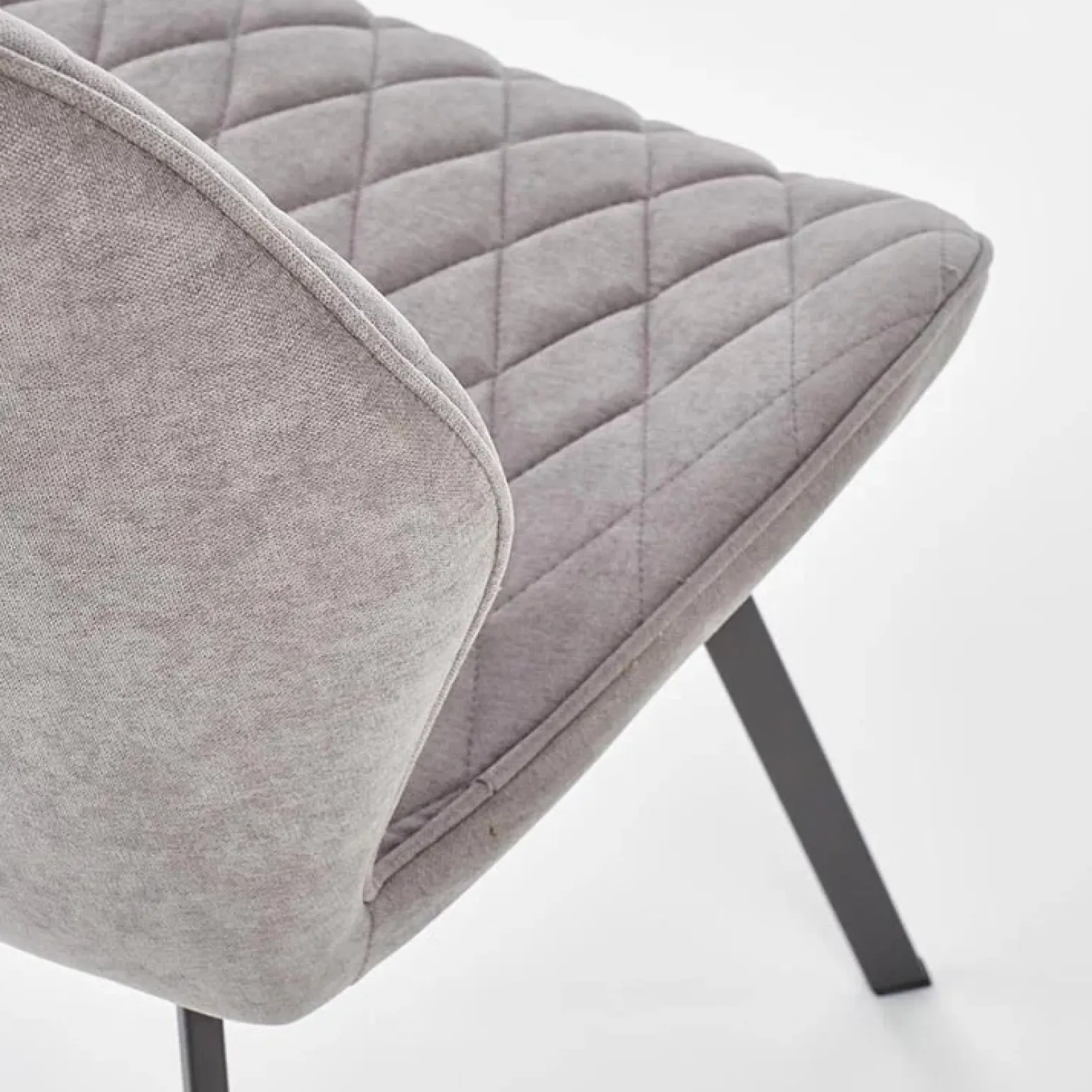Set 4 sedie moderne imbottite in tessuto grigio Raven