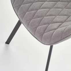 Set 4 sedie moderne imbottite in tessuto grigio Raven