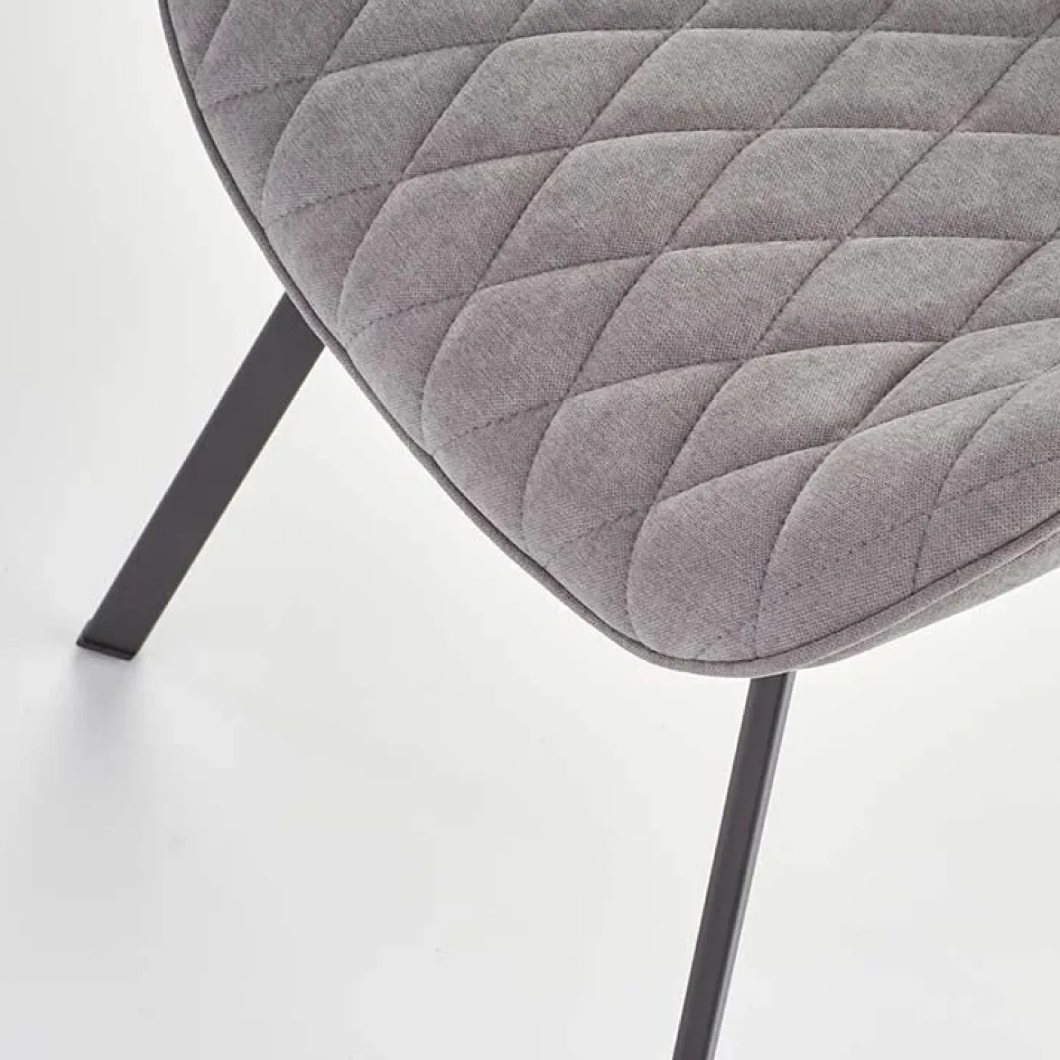 Set 4 sedie moderne imbottite in tessuto grigio Raven