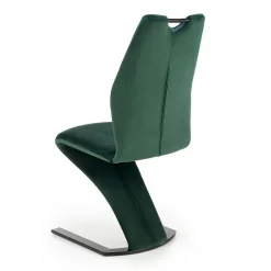 Set 2 sedie moderne imbottite in velluto verde acciaio nero Juliet