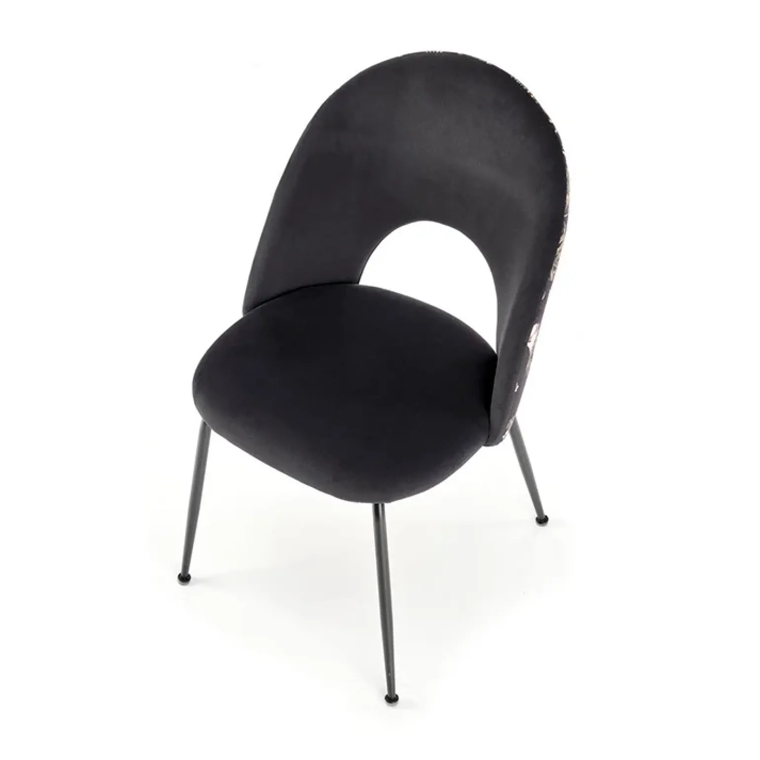 Set 4 sedie moderne in tessuto nera multicolore Pablo