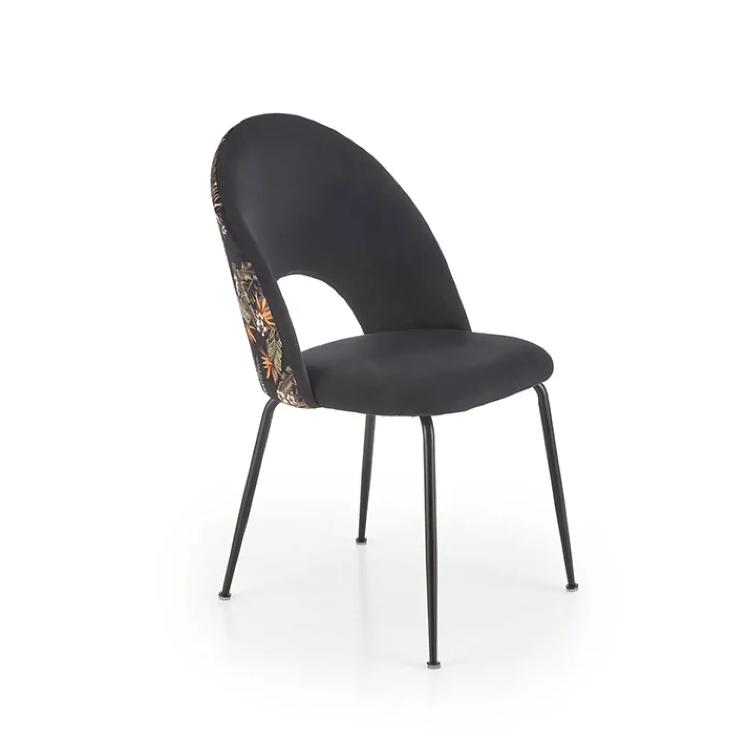 Set 4 sedie moderne in tessuto nera multicolore Pablo