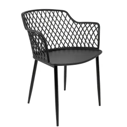 Set 2 sedie polipropilene design con braccioli nero opaco Messina