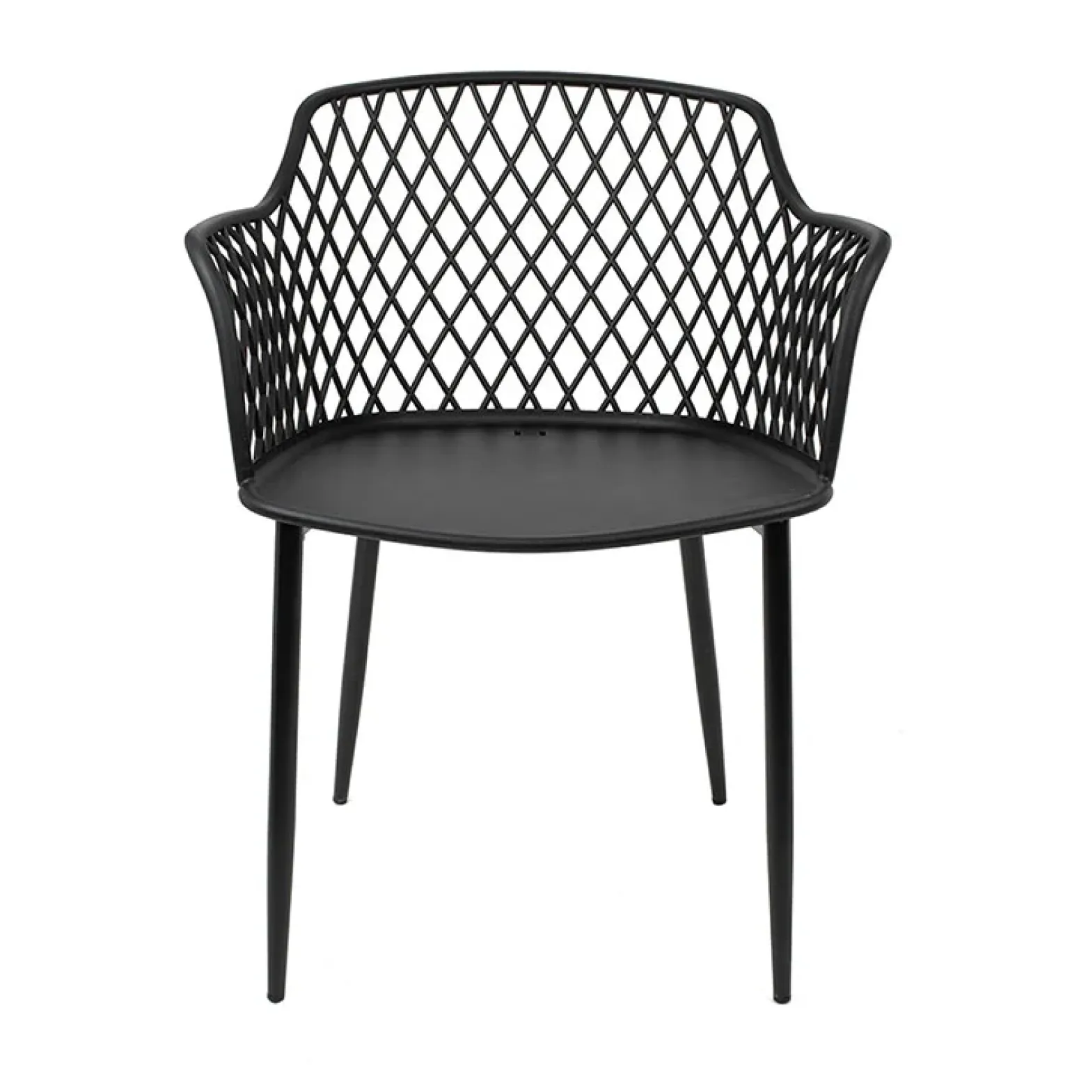 Set 2 sedie polipropilene design con braccioli nero opaco Messina