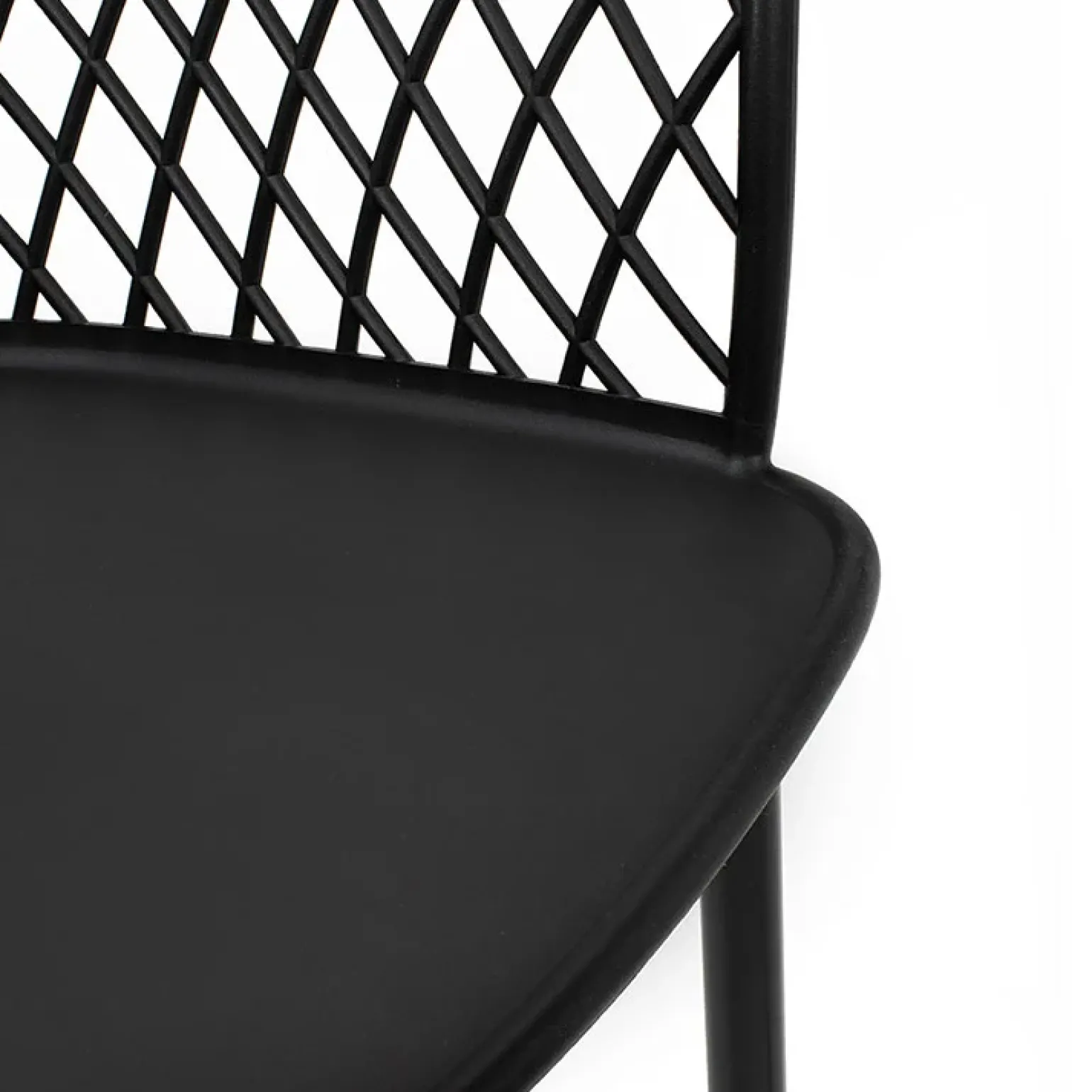 Set 2 sedie polipropilene design con braccioli nero opaco Messina