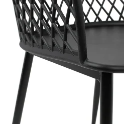Set 2 sedie polipropilene design con braccioli nero opaco Messina
