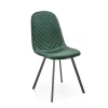 Set 4 sedie soggiorno moderne in velluto verde scuro nero Icaro