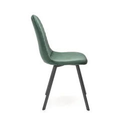 Set 4 sedie soggiorno moderne in velluto verde scuro nero Icaro