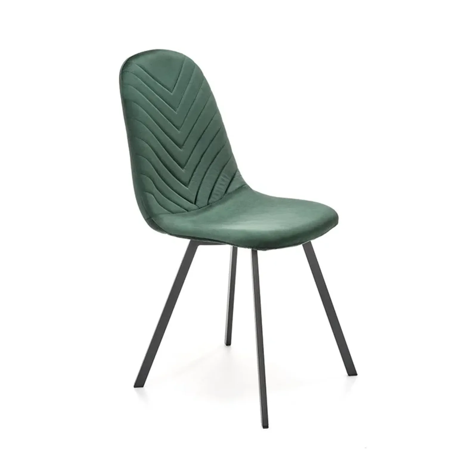 Set 4 sedie soggiorno moderne in velluto verde scuro nero Icaro