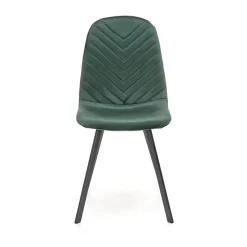 Set 4 sedie soggiorno moderne in velluto verde scuro nero Icaro