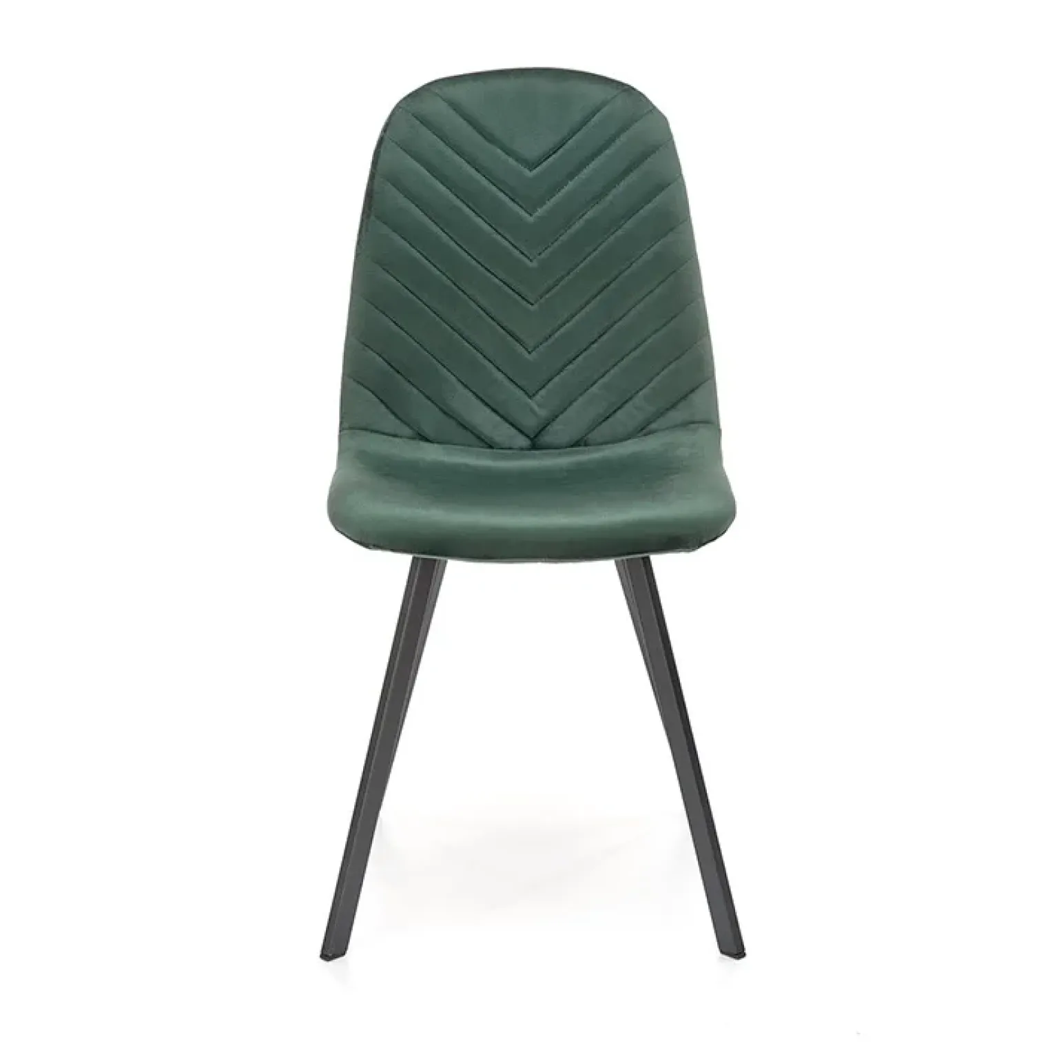 Set 4 sedie soggiorno moderne in velluto verde scuro nero Icaro