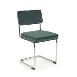 Set 4 sedie soggiorno moderne in velluto verde scuro acciaio Vader