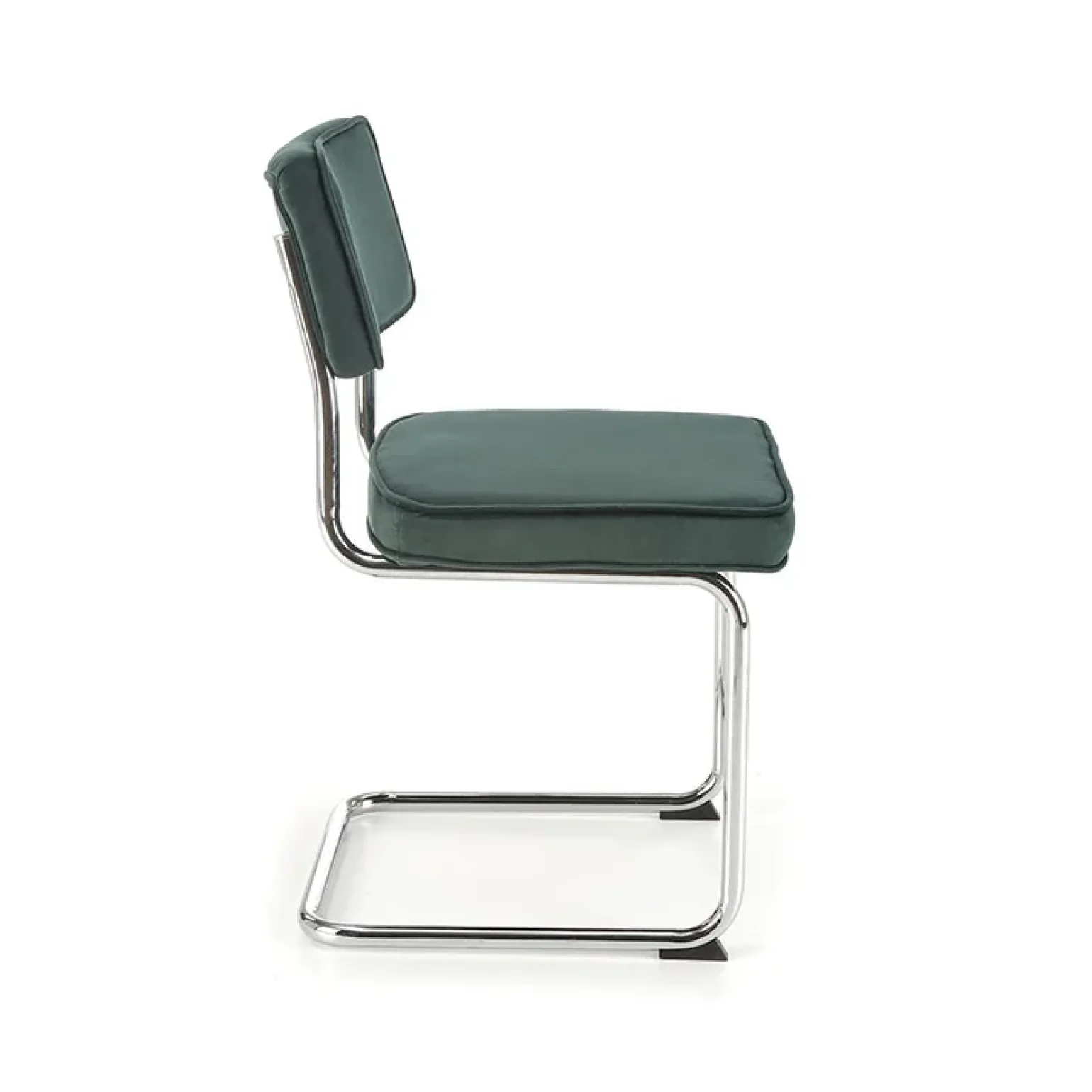 Set 4 sedie soggiorno moderne in velluto verde scuro acciaio Vader