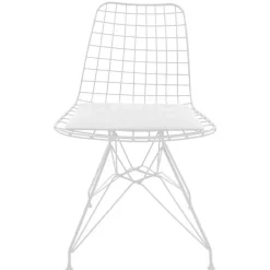 Set 4 sedie soggiorno moderne industrial metallo bianco Next