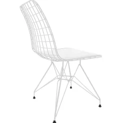 Set 4 sedie soggiorno moderne industrial metallo bianco Next