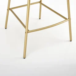 Set 2 sgabelli alti moderni in velluto nero bianco oro Tauret