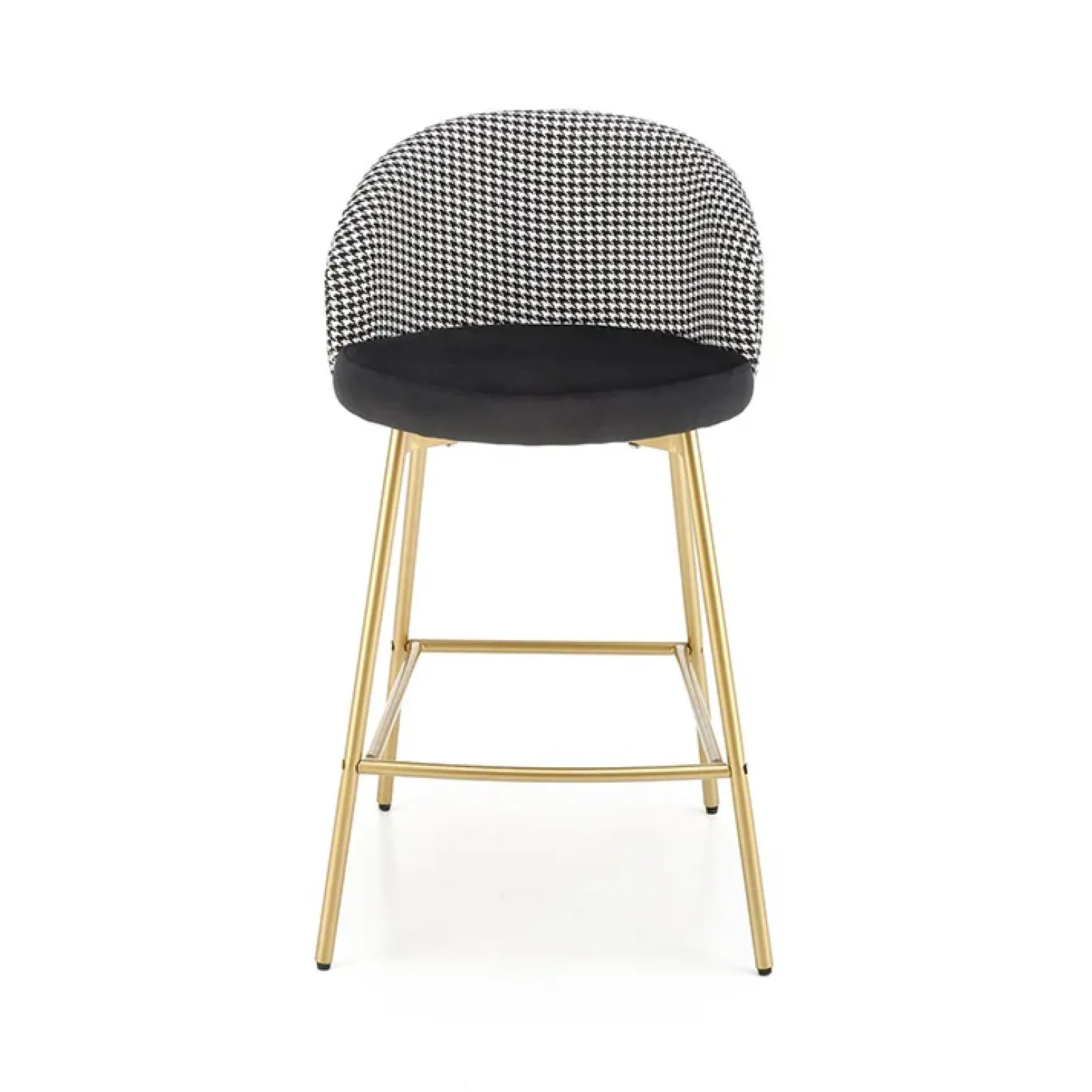 Set 2 sgabelli alti moderni in velluto nero bianco oro Tauret