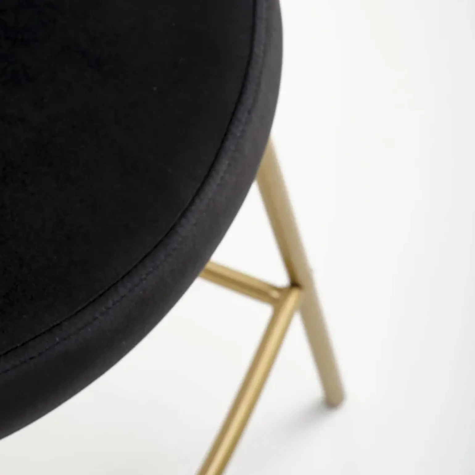 Set 2 sgabelli alti moderni in velluto nero bianco oro Tauret