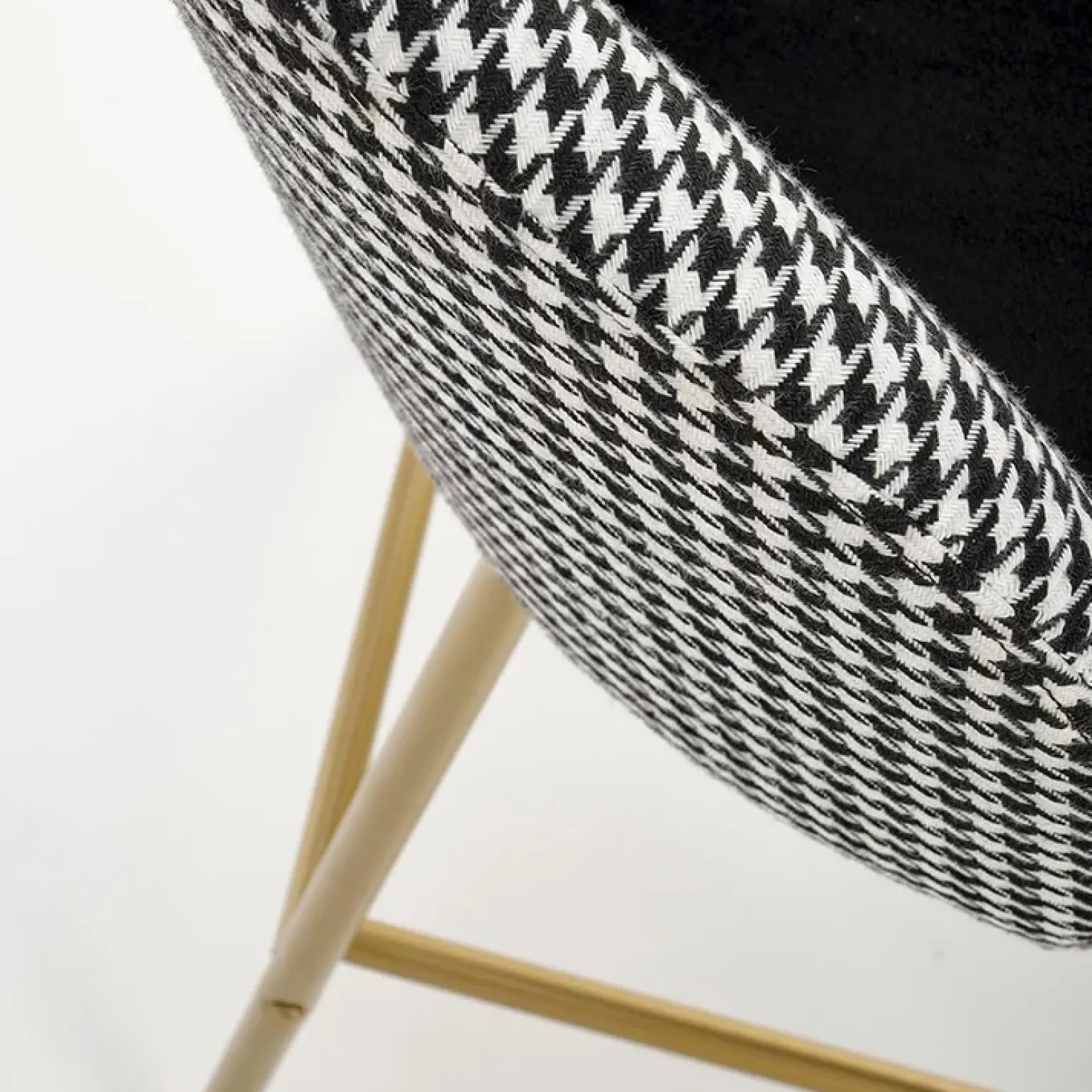 Set 2 sgabelli alti moderni in velluto nero bianco oro Tauret