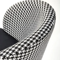 Set 2 sgabelli alti moderni in velluto nero bianco oro Tauret