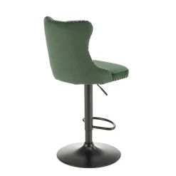 Set 2 sgabelli alti regolabili in velluto verde scuro Himeko