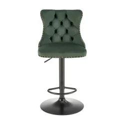 Set 2 sgabelli alti regolabili in velluto verde scuro Himeko