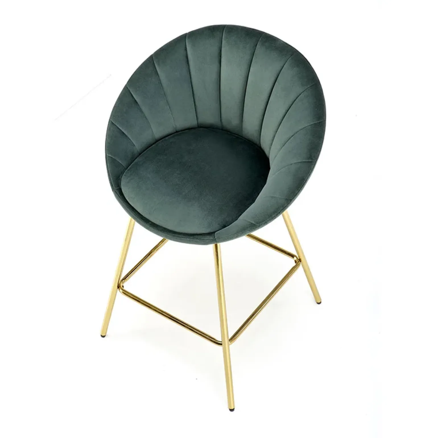 Set 2 sgabelli moderni in velluto verde scuro oro Darko