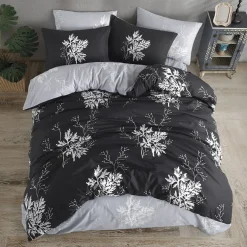 Set copripiumino matrimoniale oversize e federe 240x260cm nero bianco Fugace
