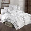 Set copripiumino matrimoniale oversize e federe 240x260cm bianco grigio Esedra