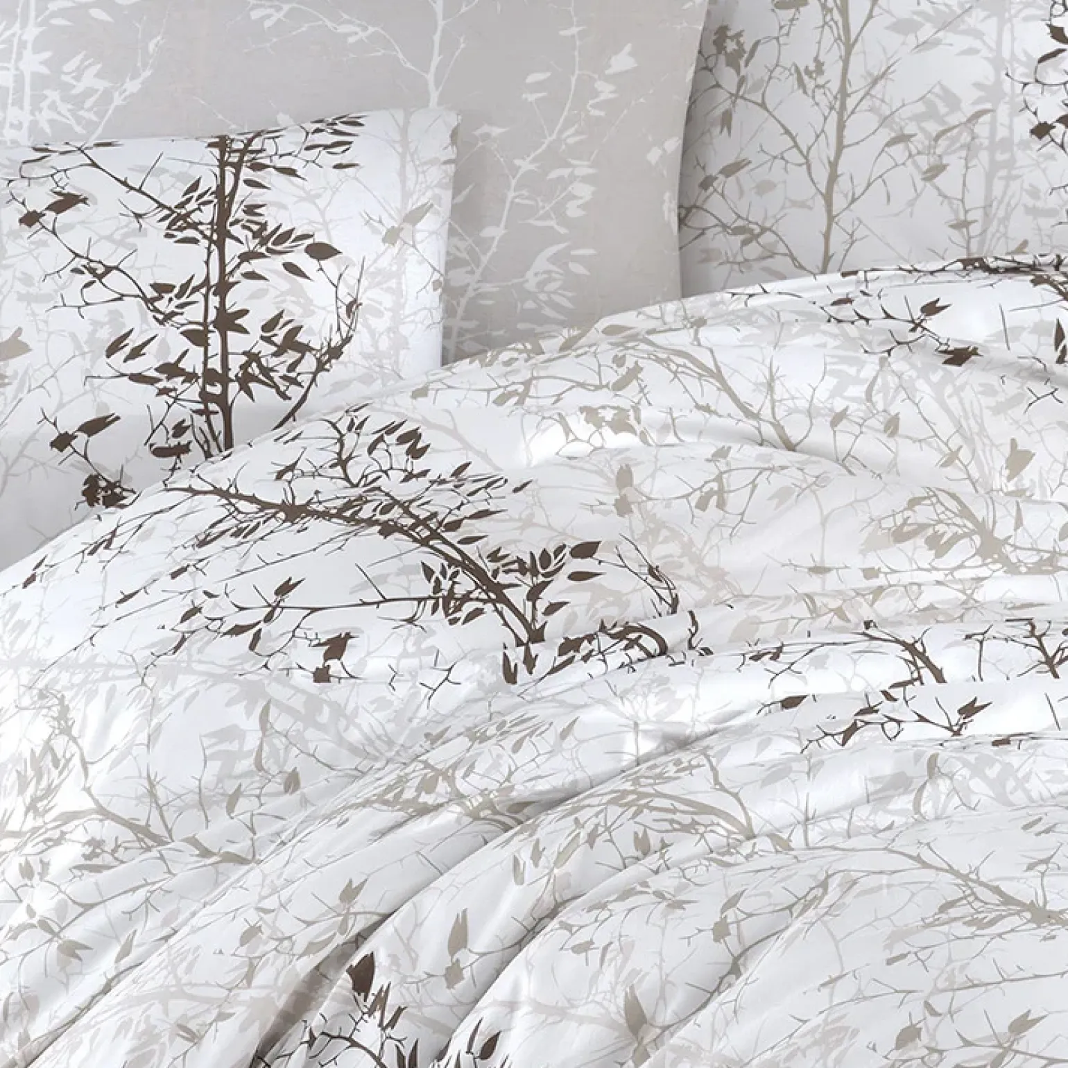 Set copripiumino matrimoniale oversize e federe 240x260cm bianco grigio Esedra